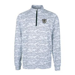 Cutter & Buck Throwback Logo Traverse Camo Print Stretch Quarter-Zip Pullover Top - Las Vegas Raiders
