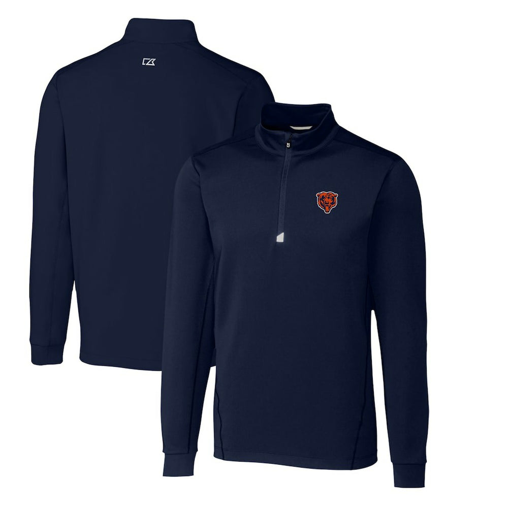 Cutter & Buck Throwback Logo Traverse Stretch Quarter-Zip Pullover Top - Chicago Bears