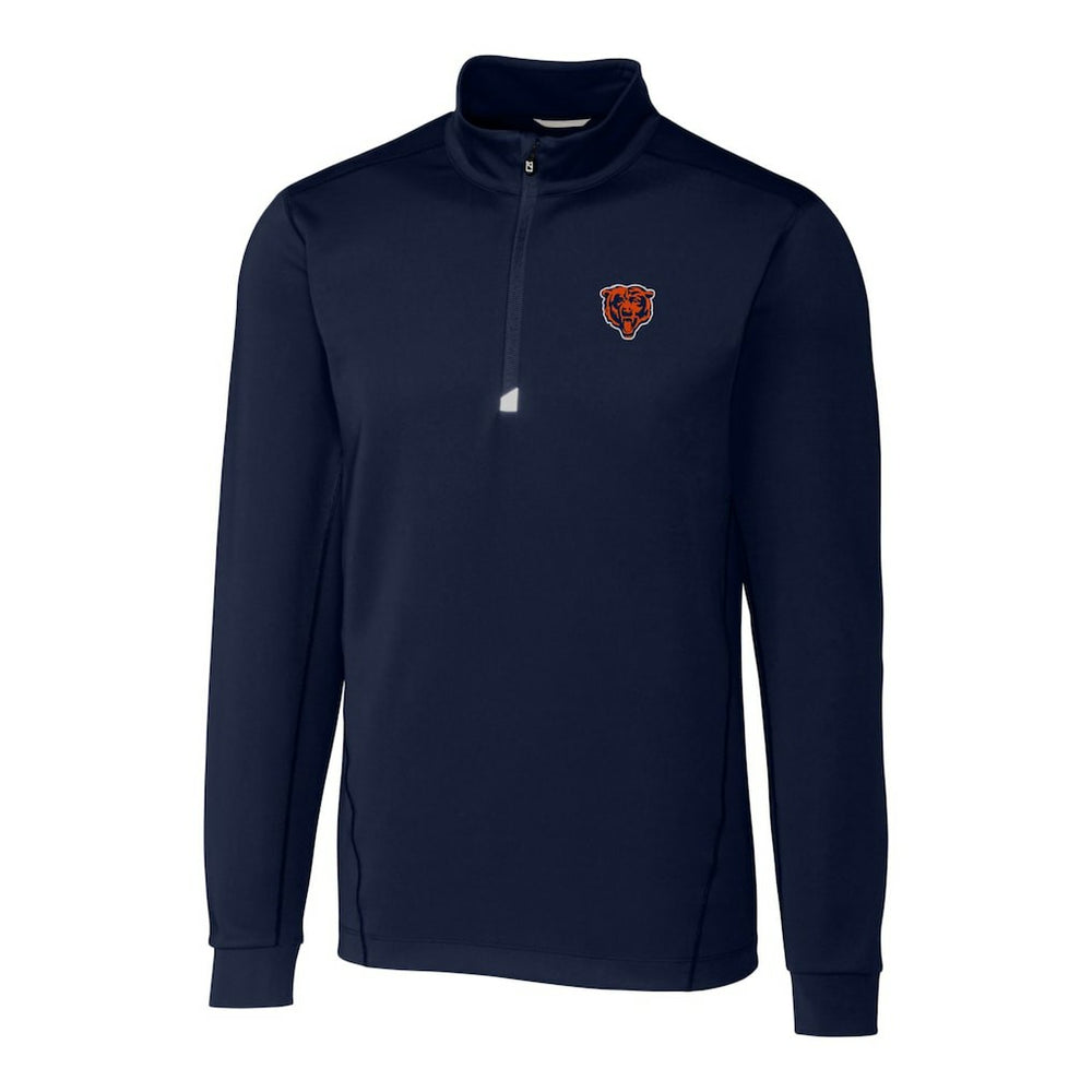Cutter & Buck Throwback Logo Traverse Stretch Quarter-Zip Pullover Top - Chicago Bears