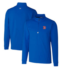 Cutter & Buck Throwback Logo Traverse Stretch Quarter-Zip Pullover Top - Denver Broncos