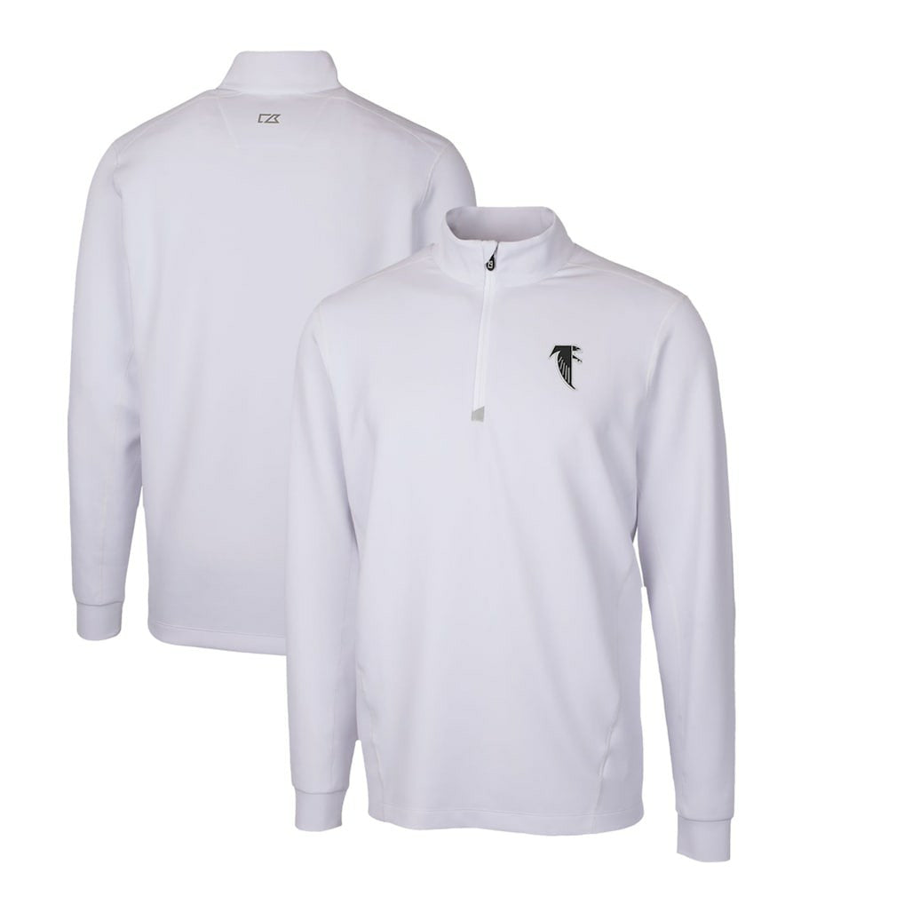 Cutter & Buck Throwback Logo Traverse Stretch Quarter-Zip Pullover Top - Atlanta Falcons