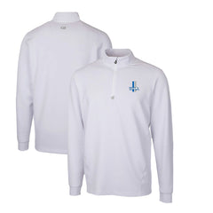 Cutter & Buck Throwback Logo Traverse Stretch Quarter-Zip Pullover Top - Detroit Lions