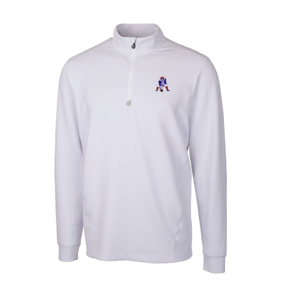Cutter & Buck Throwback Logo Traverse Stretch Quarter-Zip Pullover Top - New England Patriots