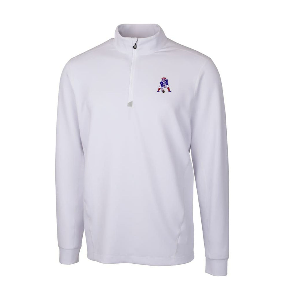 Cutter & Buck Throwback Logo Traverse Stretch Quarter-Zip Pullover Top - New England Patriots