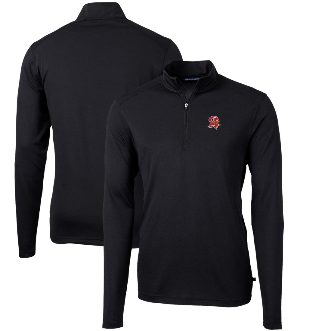 Cutter & Buck Throwback Logo Virtue Eco Pique Recycled Quarter-Zip Pullover Top - Tampa Bay Buccaneers