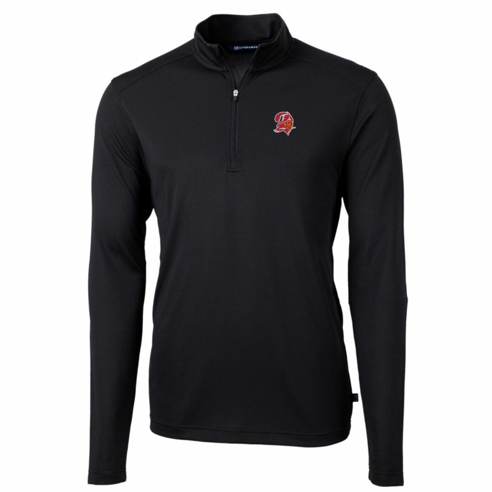 Cutter & Buck Throwback Logo Virtue Eco Pique Recycled Quarter-Zip Pullover Top - Tampa Bay Buccaneers