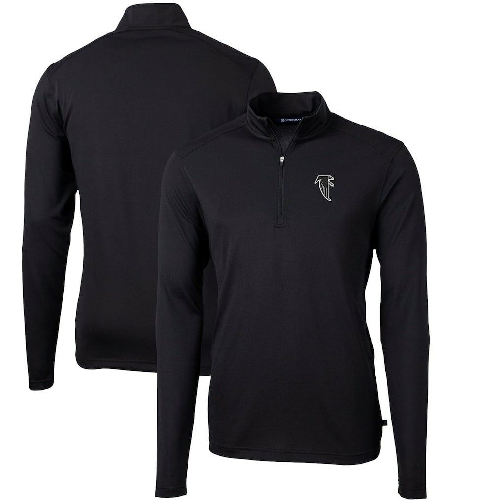 Cutter & Buck Throwback Logo Virtue Eco Pique Recycled Quarter-Zip Pullover Top - Atlanta Falcons