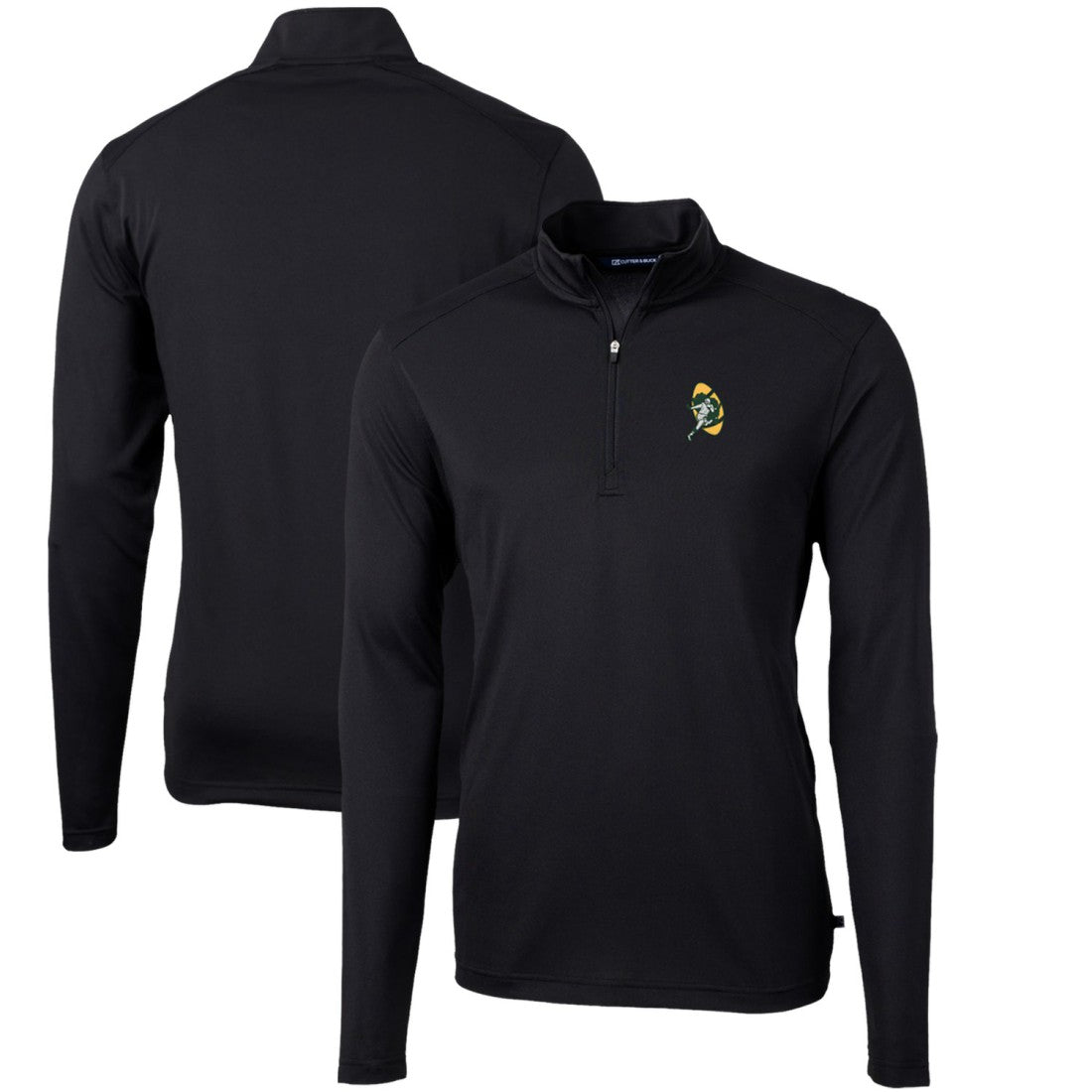 Cutter & Buck Throwback Logo Virtue Eco Pique Recycled Quarter-Zip Pullover Top - Green Bay Packers