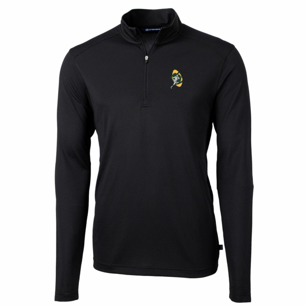Cutter & Buck Throwback Logo Virtue Eco Pique Recycled Quarter-Zip Pullover Top - Green Bay Packers
