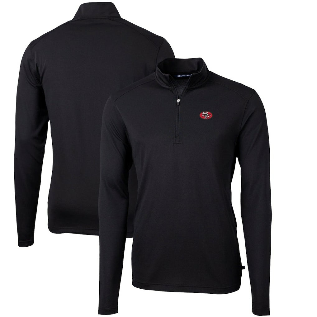 Cutter & Buck Throwback Logo Virtue Eco Pique Recycled Quarter-Zip Pullover Top - San Francisco 49ers
