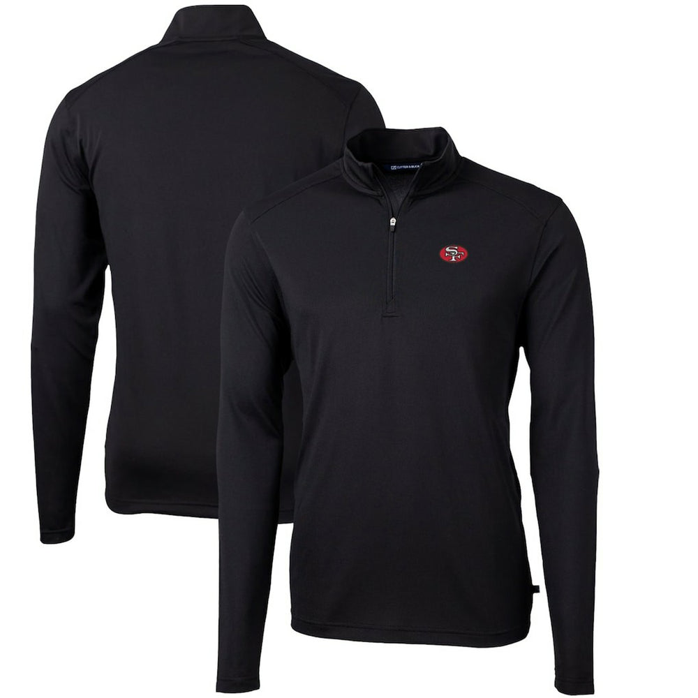 Cutter & Buck Throwback Logo Virtue Eco Pique Recycled Quarter-Zip Pullover Top - San Francisco 49ers