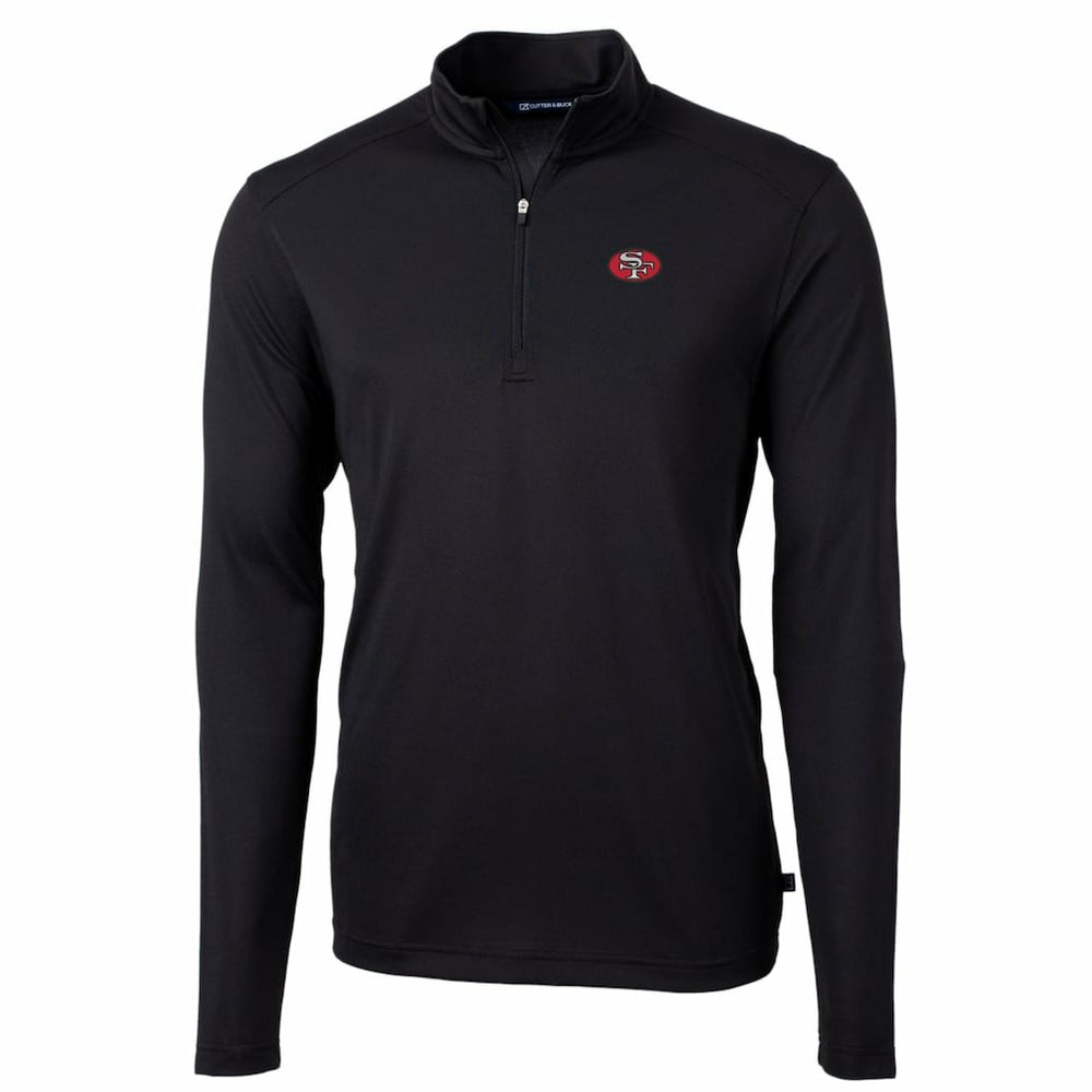 Cutter & Buck Throwback Logo Virtue Eco Pique Recycled Quarter-Zip Pullover Top - San Francisco 49ers