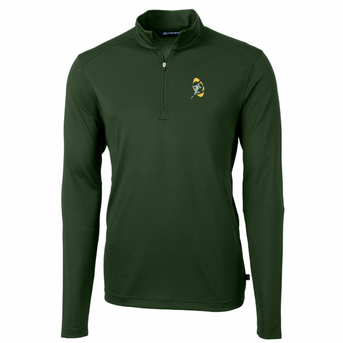 Cutter & Buck Throwback Logo Virtue Eco Pique Recycled Quarter-Zip Pullover Top - Green Bay Packers