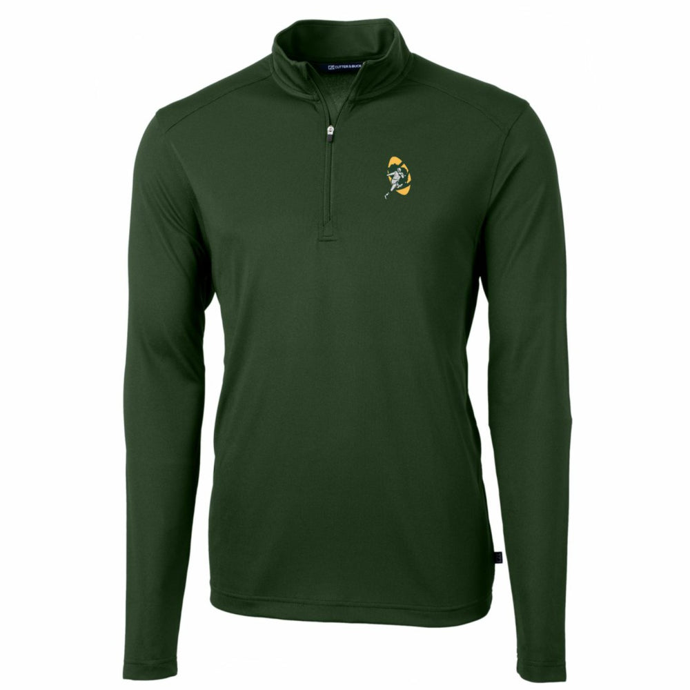 Cutter & Buck Throwback Logo Virtue Eco Pique Recycled Quarter-Zip Pullover Top - Green Bay Packers