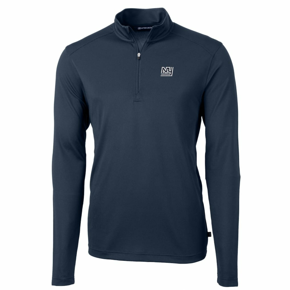 Cutter & Buck Throwback Logo Virtue Eco Pique Recycled Quarter-Zip Pullover Top - New York Giants