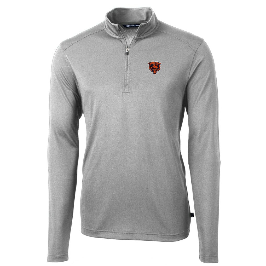 Cutter & Buck Throwback Logo Virtue Eco Pique Recycled Quarter-Zip Pullover Top - Chicago Bears