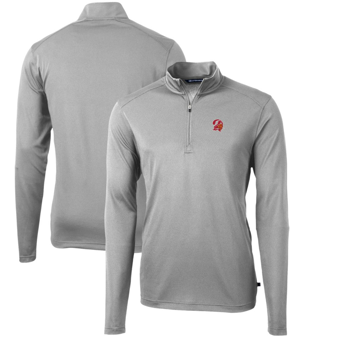 Cutter & Buck Throwback Logo Virtue Eco Pique Recycled Quarter-Zip Pullover Top - Tampa Bay Buccaneers