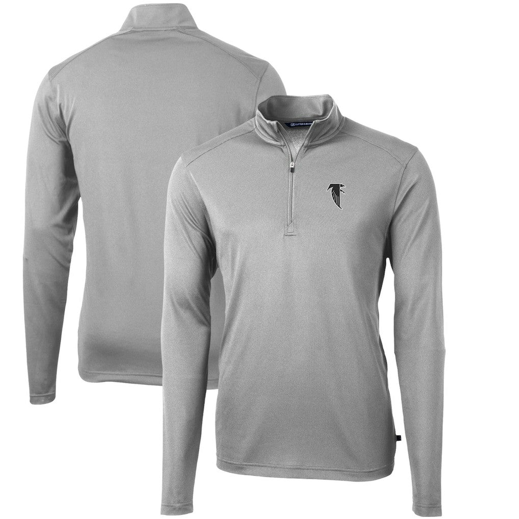 Cutter & Buck Throwback Logo Virtue Eco Pique Recycled Quarter-Zip Pullover Top - Atlanta Falcons
