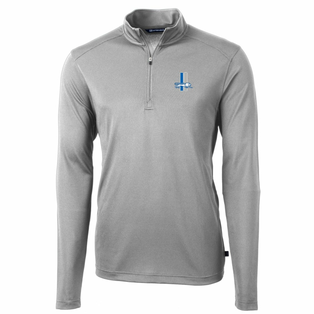 Cutter & Buck Throwback Logo Virtue Eco Pique Recycled Quarter-Zip Pullover Top - Detroit Lions