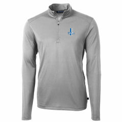 Cutter & Buck Throwback Logo Virtue Eco Pique Recycled Quarter-Zip Pullover Top - Detroit Lions