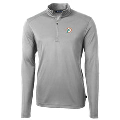 Cutter & Buck Throwback Logo Virtue Eco Pique Recycled Quarter-Zip Pullover Top - Miami Dolphins