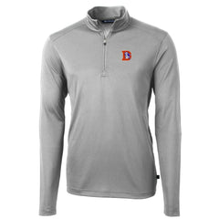 Cutter & Buck Throwback Logo Virtue Eco Pique Recycled Quarter-Zip Pullover Top - Denver Broncos