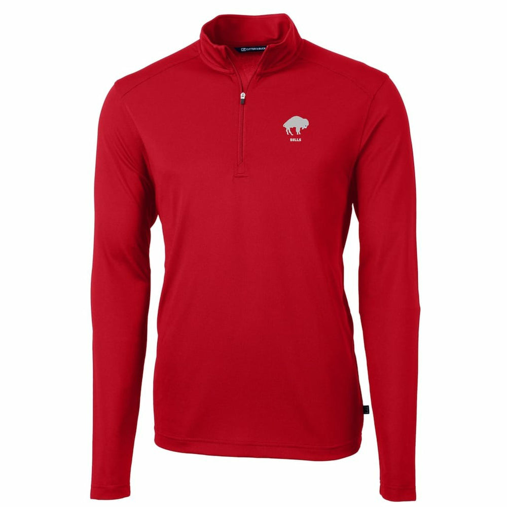 Cutter & Buck Throwback Logo Virtue Eco Pique Recycled Quarter-Zip Pullover Top - Buffalo Bills