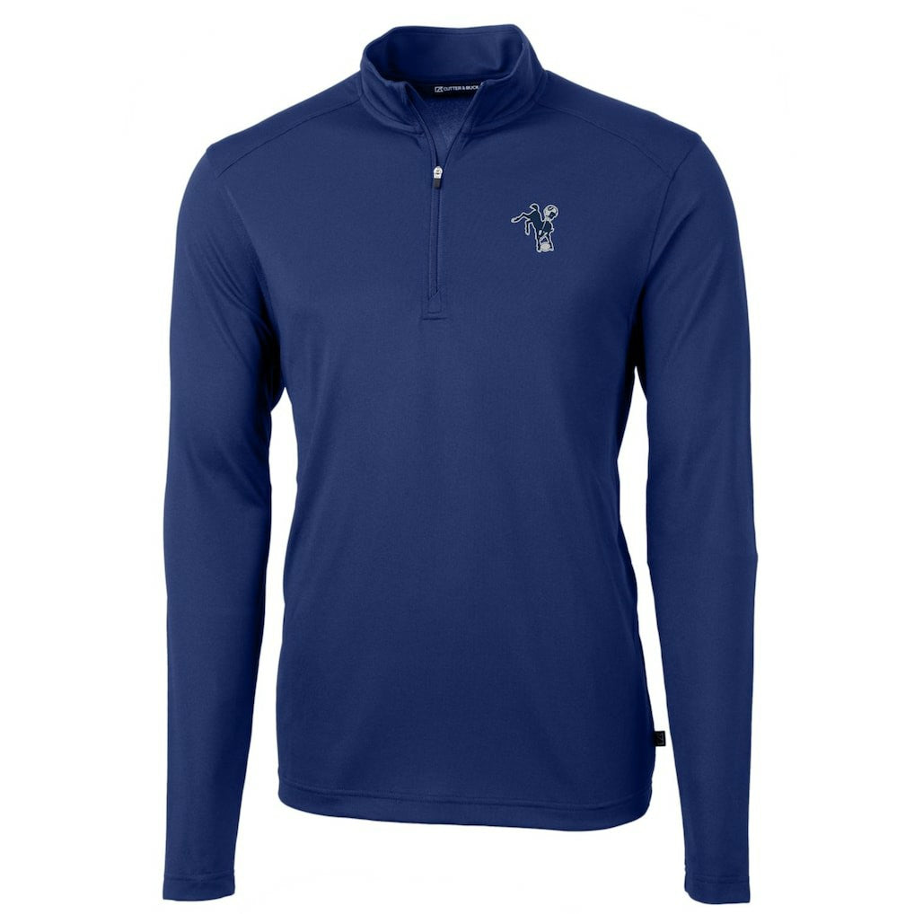 Cutter & Buck Throwback Logo Virtue Eco Pique Recycled Quarter-Zip Pullover Top - Indianapolis Colts