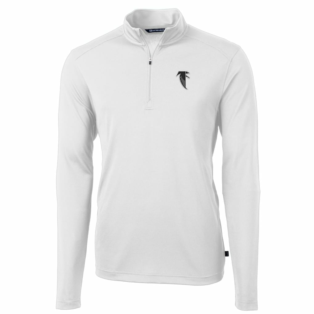 Cutter & Buck Throwback Logo Virtue Eco Pique Recycled Quarter-Zip Pullover Top - Atlanta Falcons