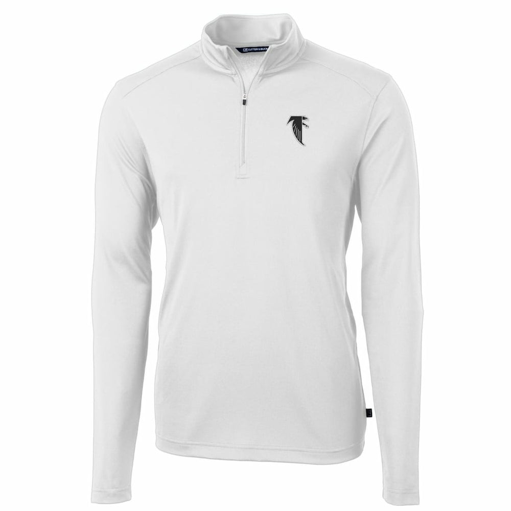 Cutter & Buck Throwback Logo Virtue Eco Pique Recycled Quarter-Zip Pullover Top - Atlanta Falcons