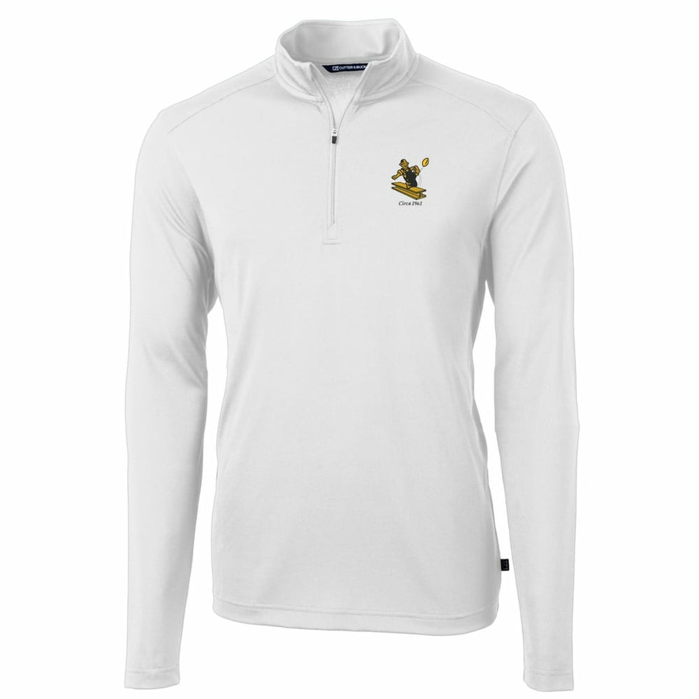 Cutter & Buck Throwback Logo Virtue Eco Pique Recycled Quarter-Zip Pullover Top - Pittsburgh Steelers