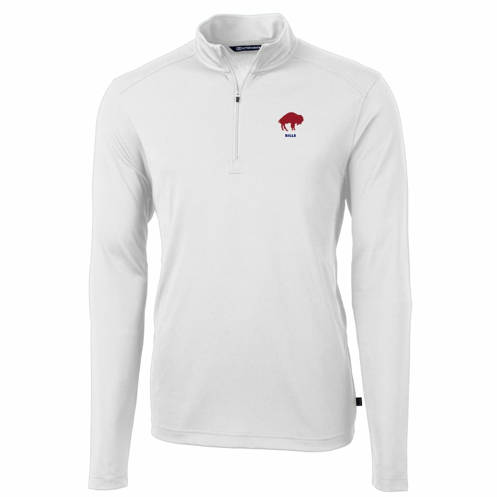 Cutter & Buck Throwback Logo Virtue Eco Pique Recycled Quarter-Zip Pullover Top - Buffalo Bills