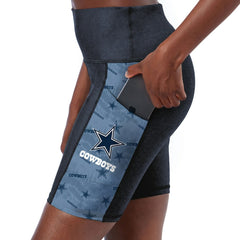 Certo Women's High Waist Two-Pocket Biker Shorts - Dallas Cowboys