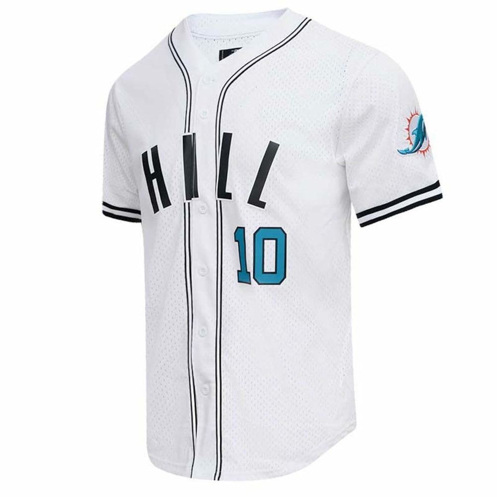 Tyreek Hill  Pro Standard Mesh Baseball Button-Up T-Shirt - Miami Dolphins