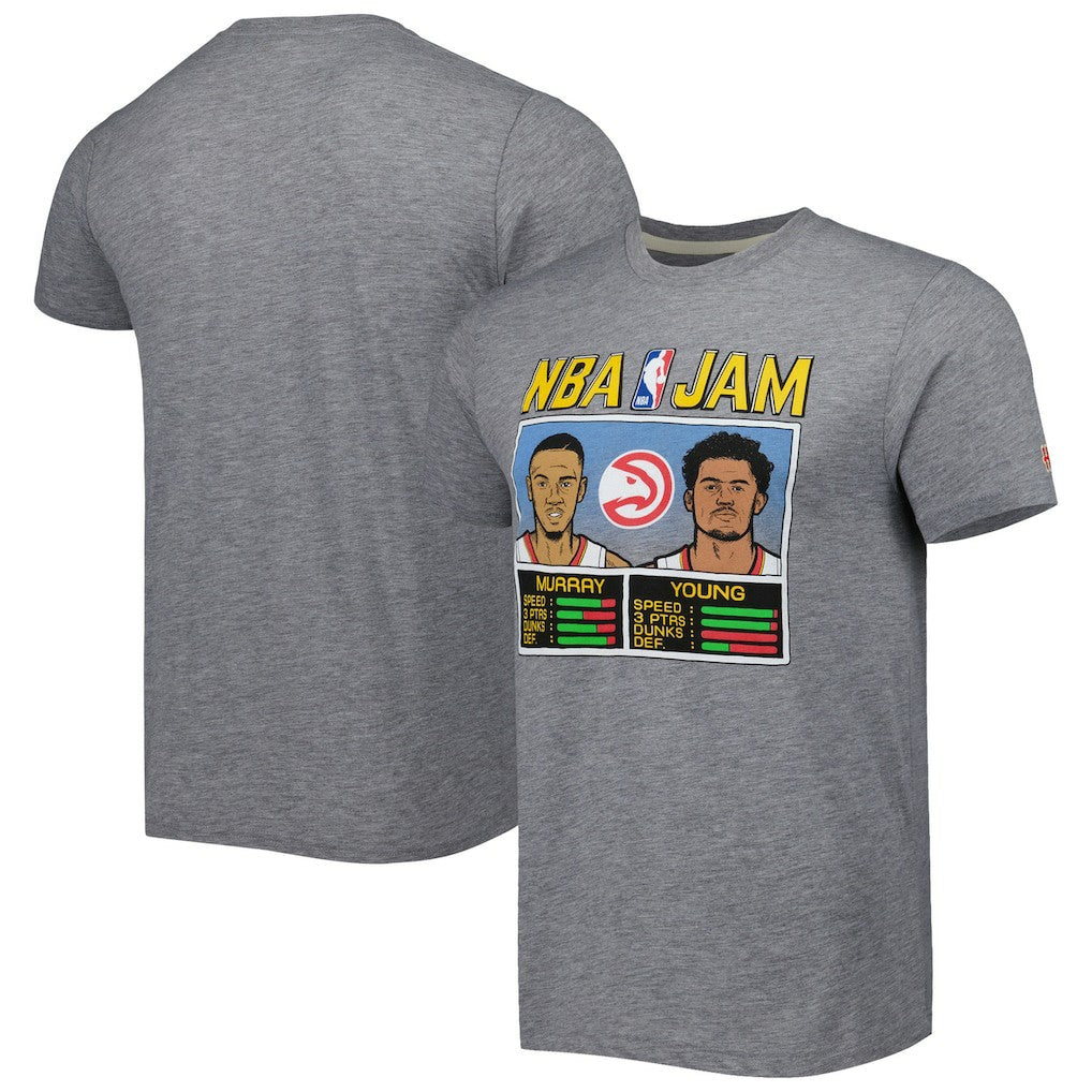 NBA Dejounte Murray & Trae Young Atlanta Hawks Homage NBA Jam Tri-Blend T-Shirt