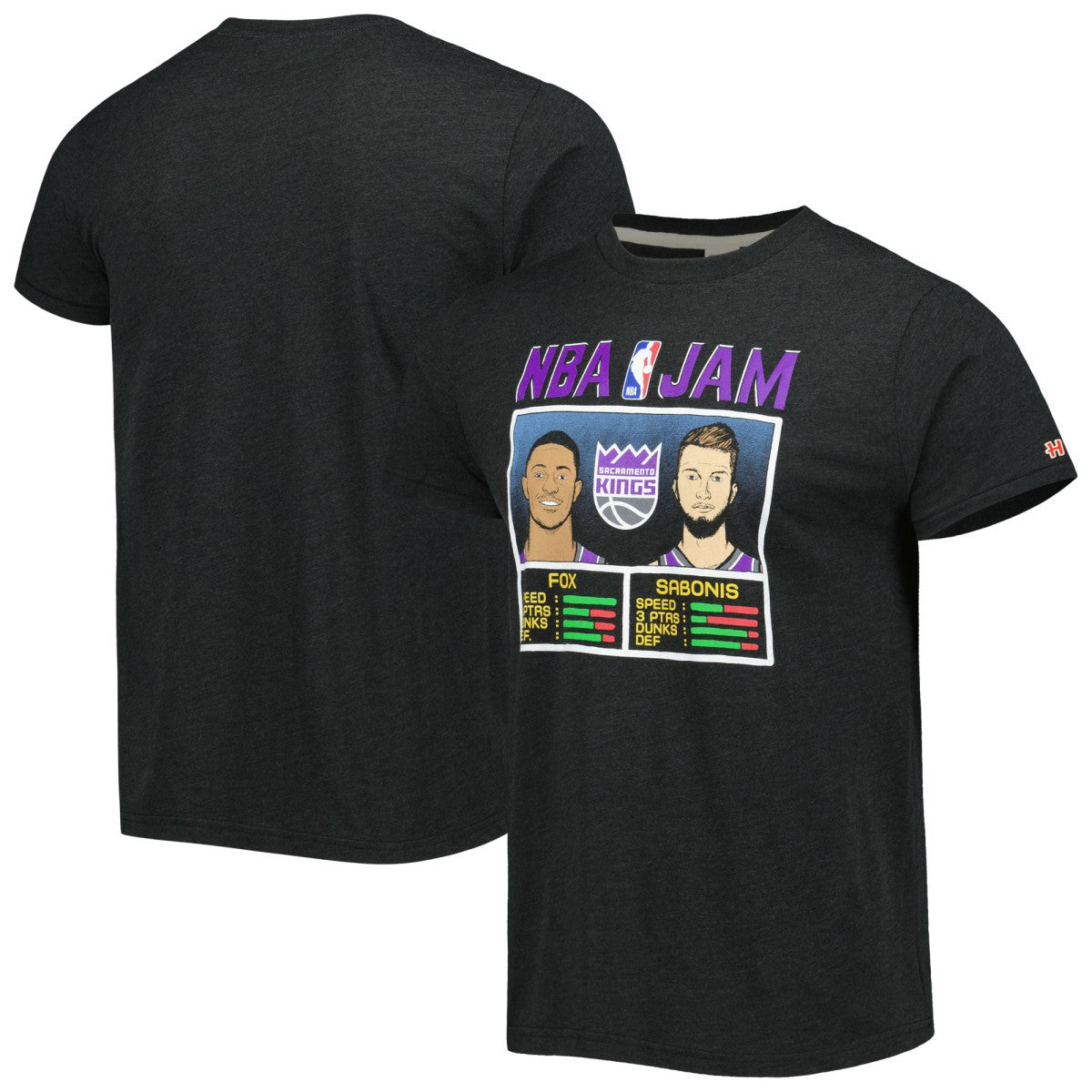 NBA De'Aaron Fox & Domantas Sabonis Sacramento Kings Homage NBA Jam Tri-Blend T-Shirt
