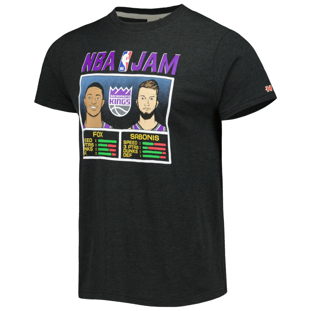 NBA De'Aaron Fox & Domantas Sabonis Sacramento Kings Homage NBA Jam Tri-Blend T-Shirt