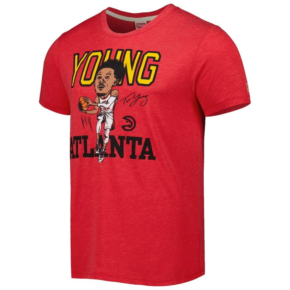 NBA Trae Young Atlanta Hawks Homage Caricature Tri-Blend T-Shirt