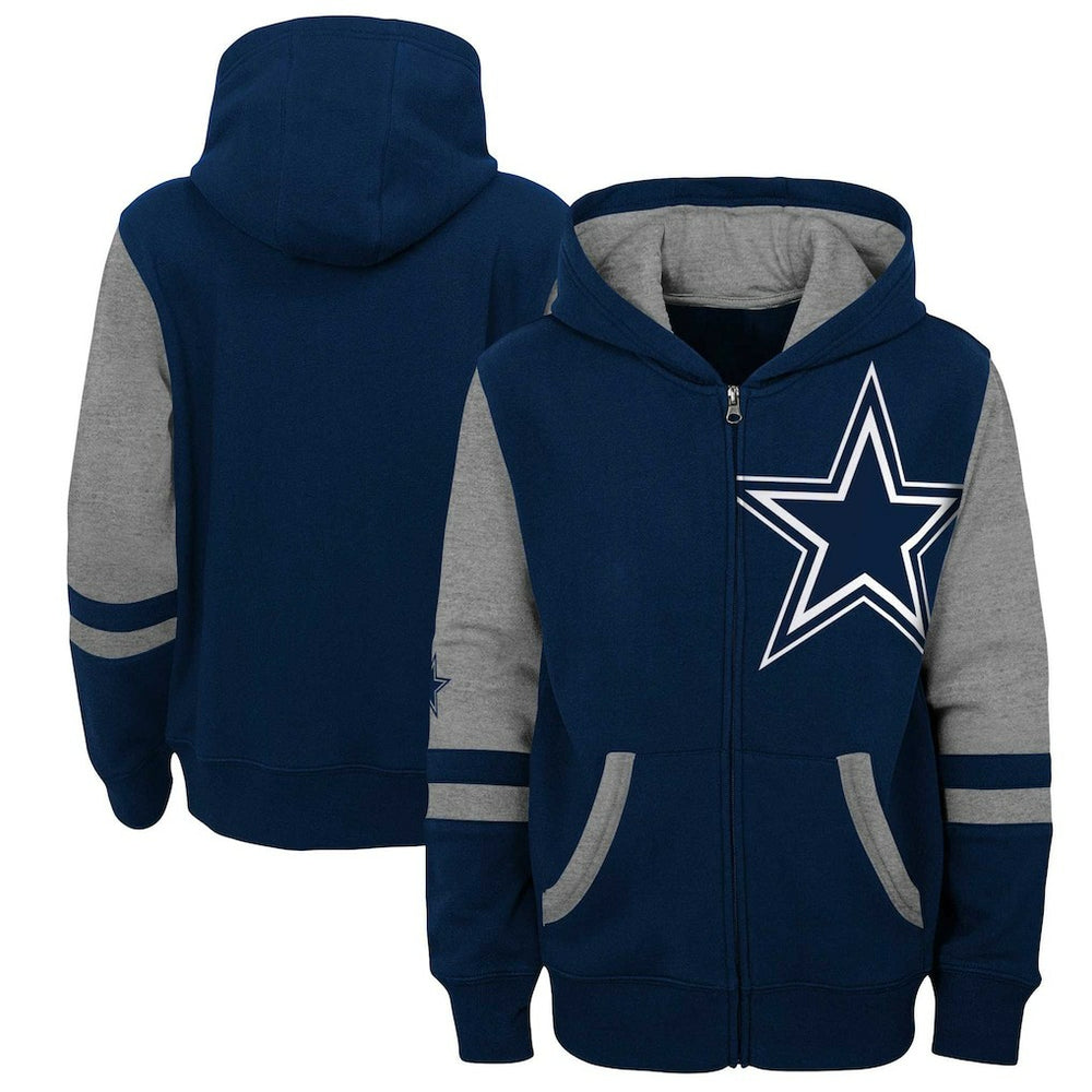 Youth Colorblock Full-Zip Hoodie - Dallas Cowboys