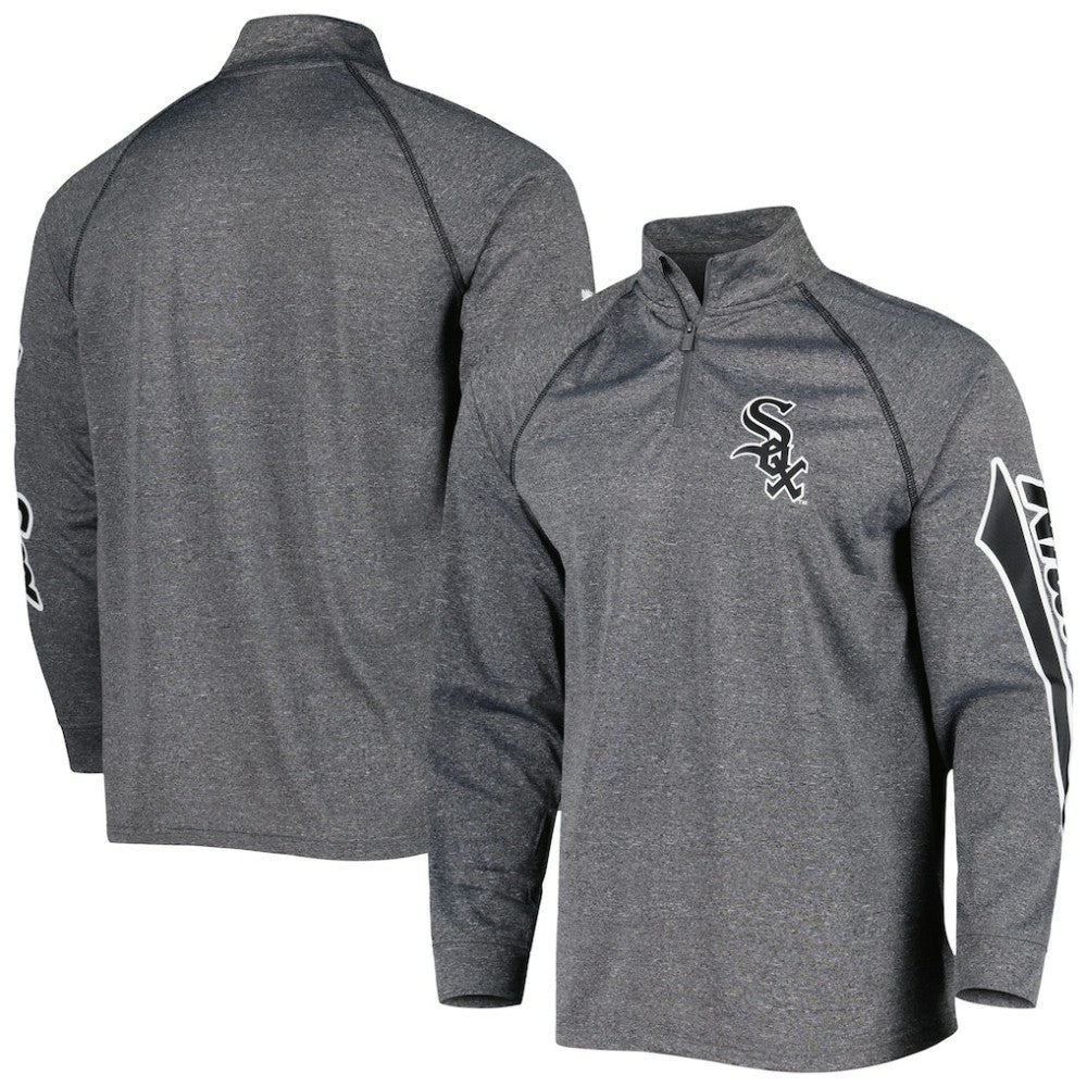 MLB Chicago White Sox Stitches Wordmark Raglan Quarter-Zip Top