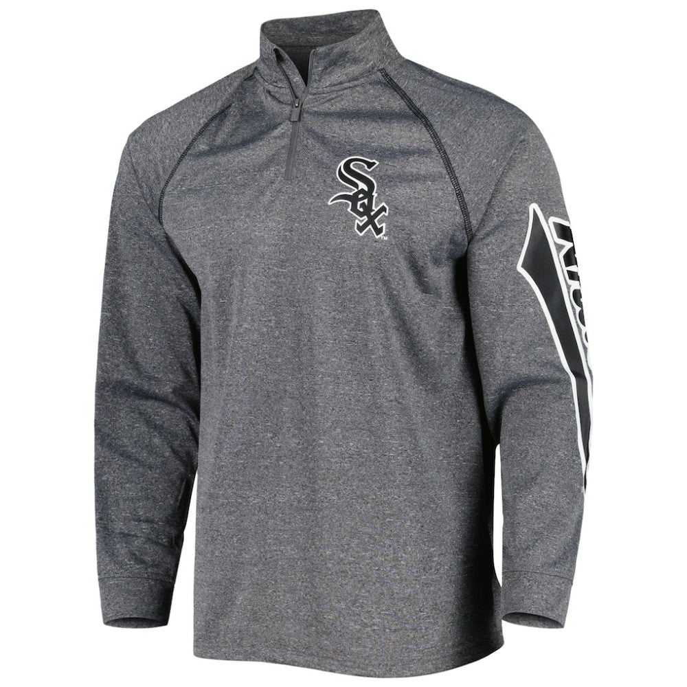 MLB Chicago White Sox Stitches Wordmark Raglan Quarter-Zip Top