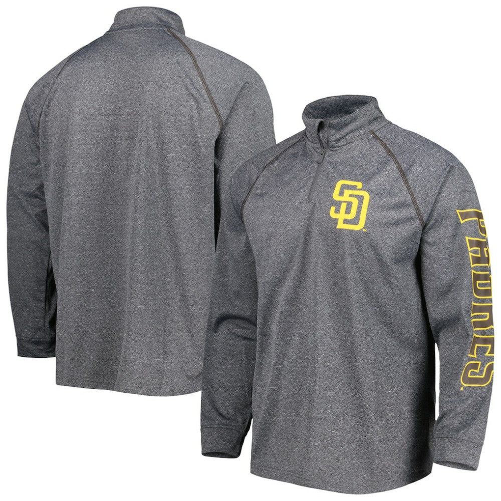 MLB San Diego Padres Stitches Wordmark Raglan Quarter-Zip Top