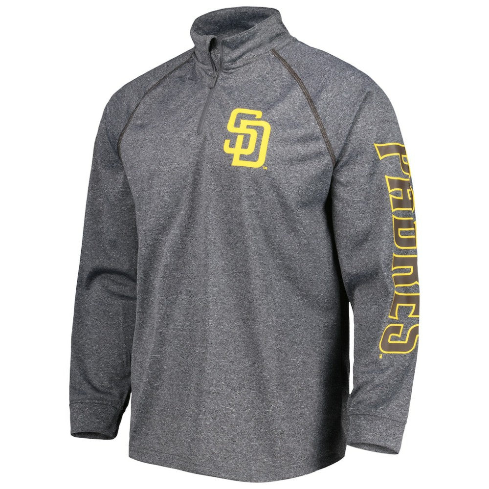 MLB San Diego Padres Stitches Wordmark Raglan Quarter-Zip Top
