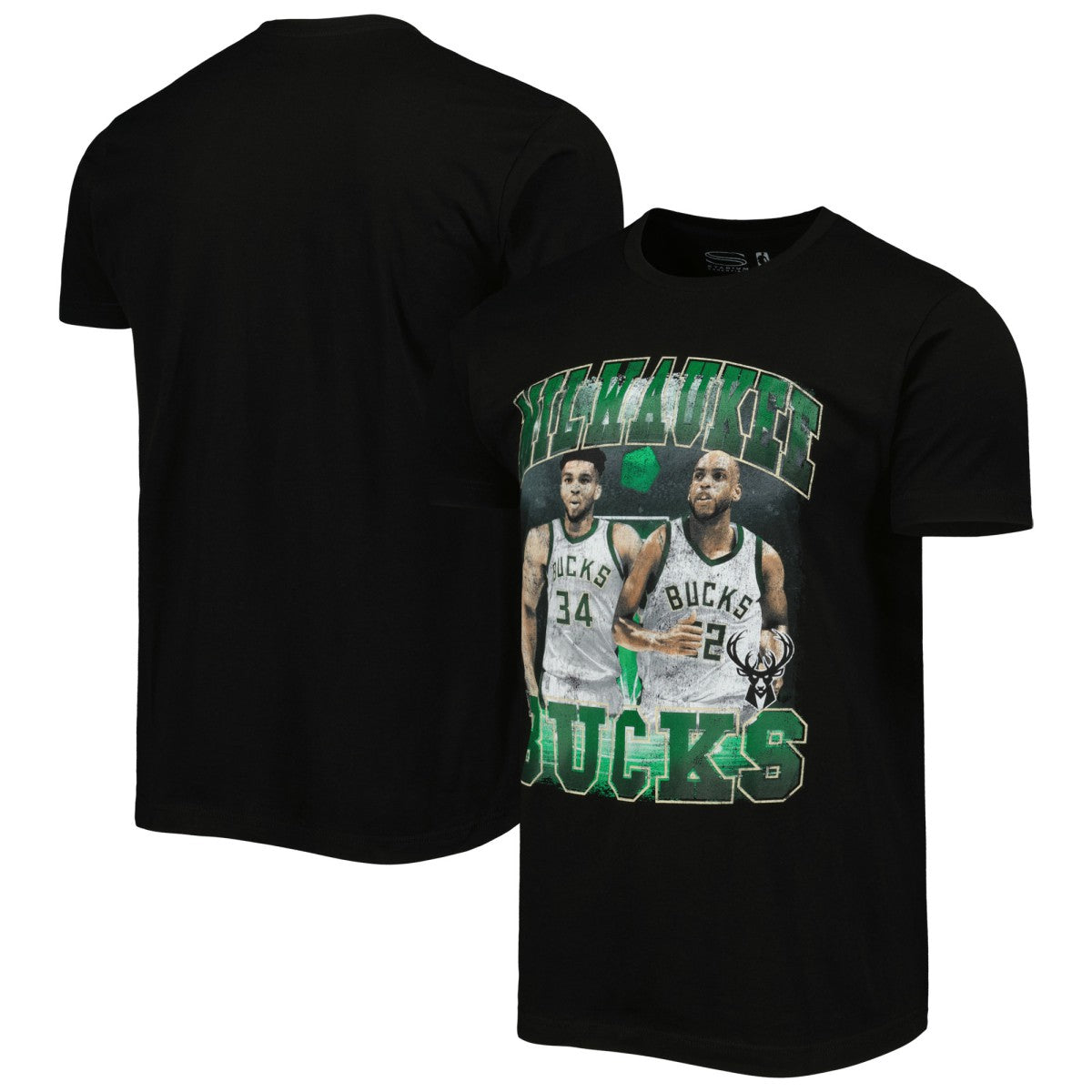 NBA Giannis Antetokounmpo & Khris Middleton Milwaukee Bucks Stadium Essentials Unisex Player Duo T-Shirt
