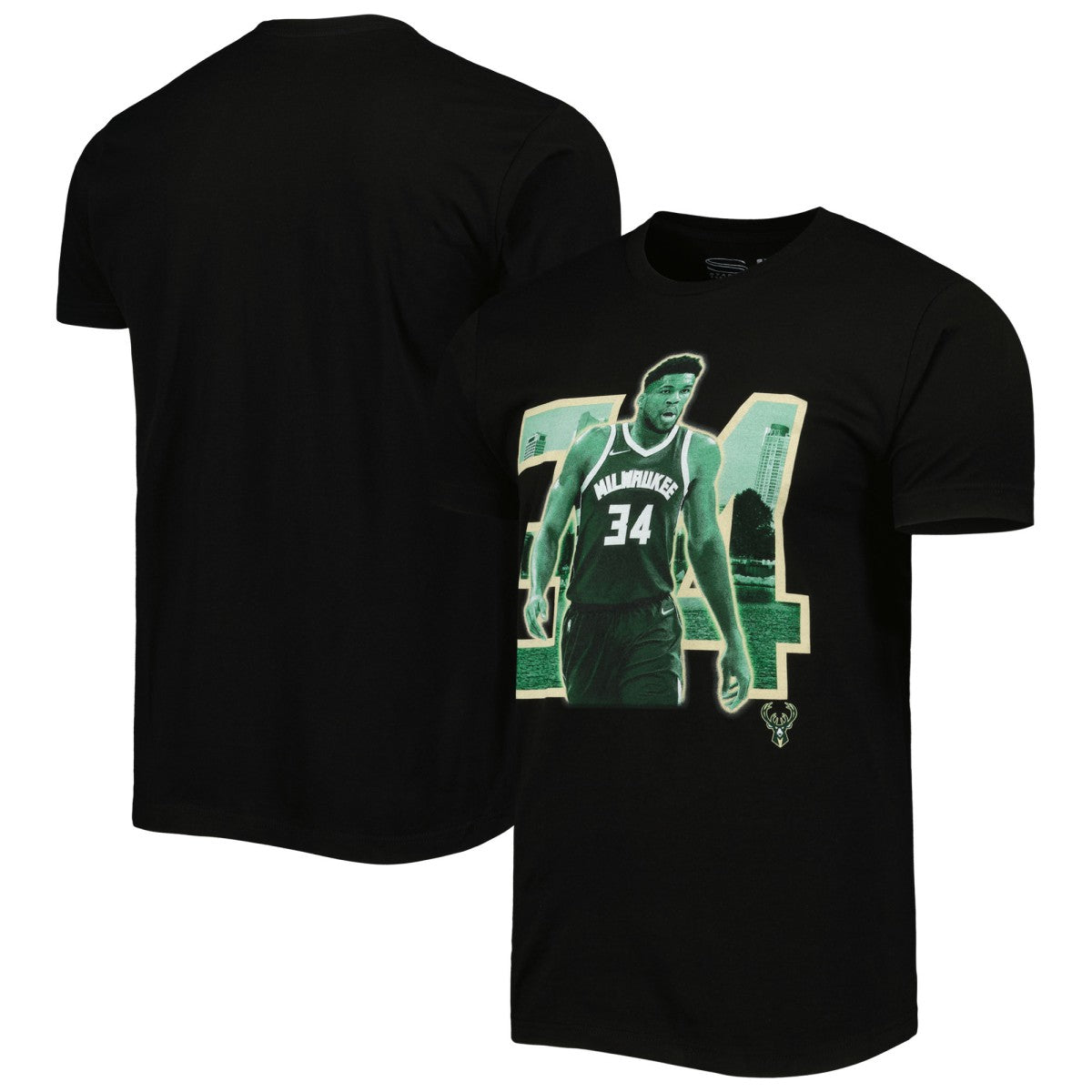 NBA Giannis Antetokounmpo Milwaukee Bucks Stadium Essentials Unisex Player Skyline T-Shirt