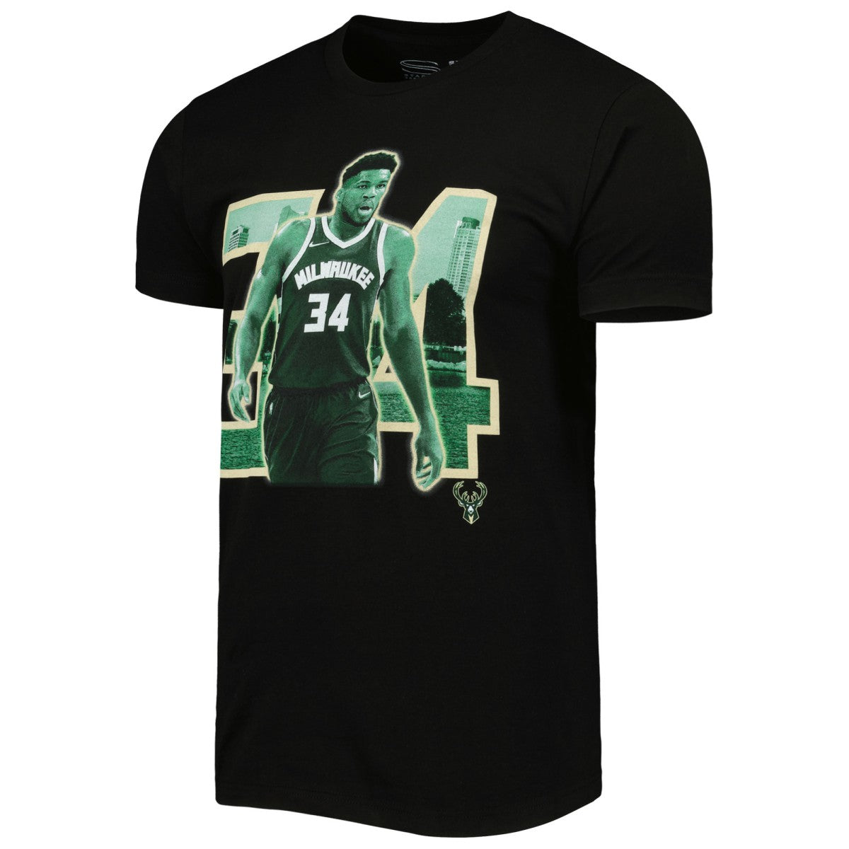 NBA Giannis Antetokounmpo Milwaukee Bucks Stadium Essentials Unisex Player Skyline T-Shirt