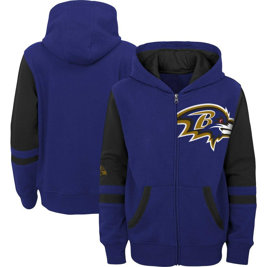 Preschool Stadium Color Block Full-Zip Hoodie - Baltimore Ravens