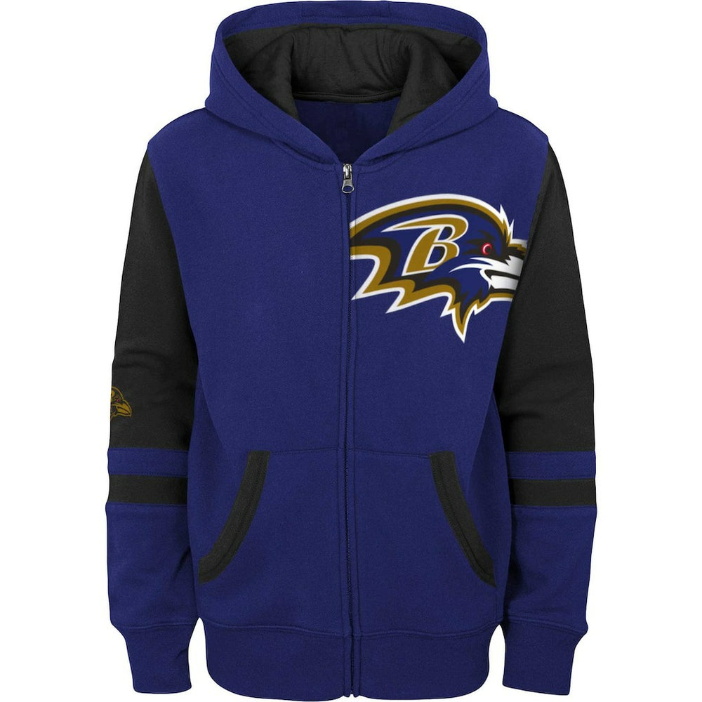Preschool Stadium Color Block Full-Zip Hoodie - Baltimore Ravens