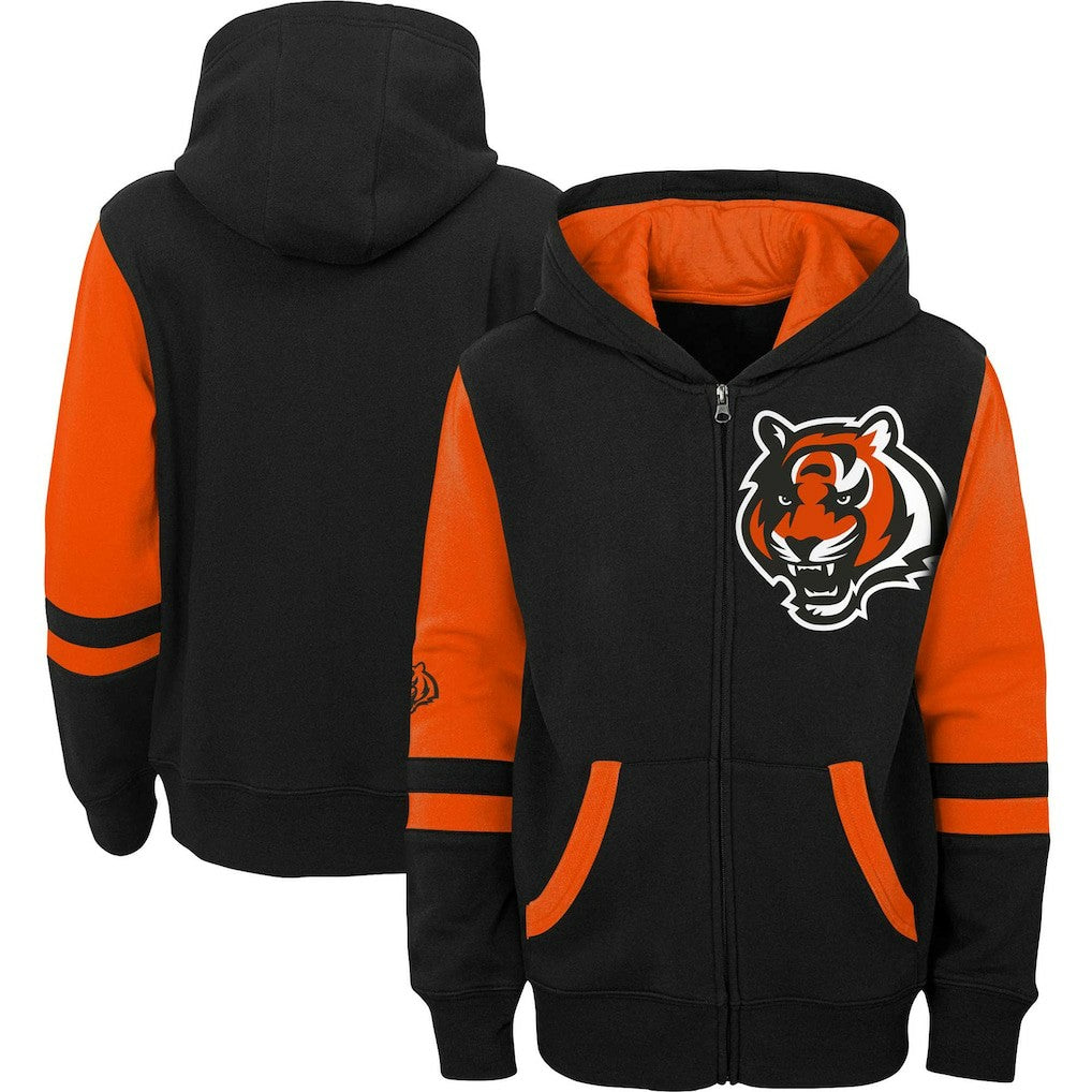 Youth Colorblock Full-Zip Hoodie - Cincinnati Bengals