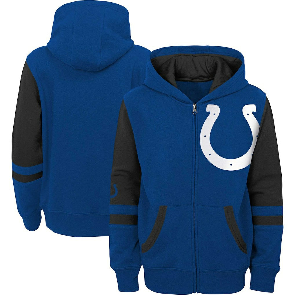 Youth Colorblock Full-Zip Hoodie - Indianapolis Colts